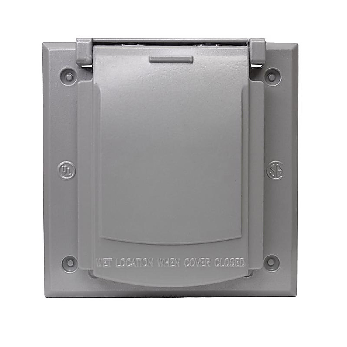 Sigma Electric 14321 Square Metal 2 gang 20/50 Amp Receptacle Cover For Wet Locations