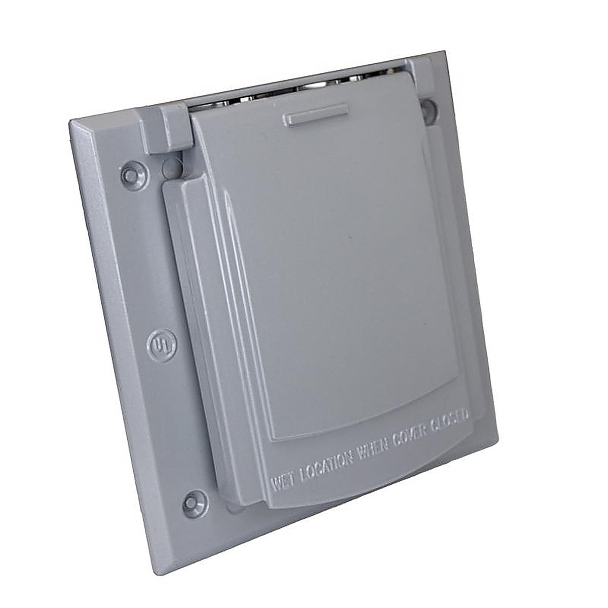 Sigma Electric 14321 Square Metal 2 gang 20/50 Amp Receptacle Cover For Wet Locations