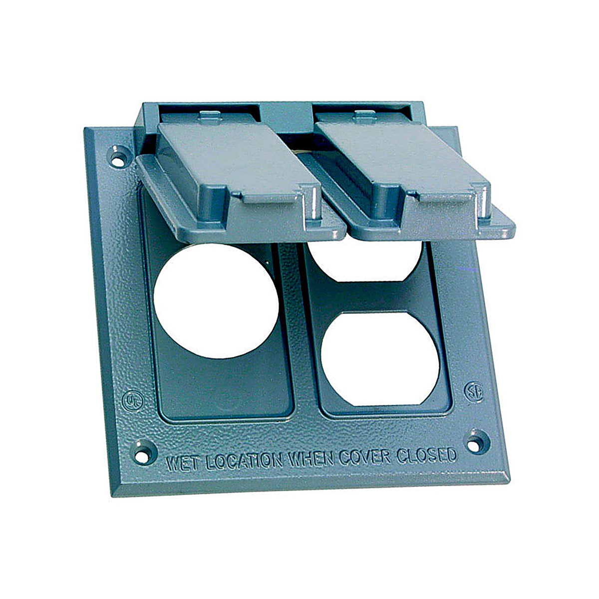 Sigma Electric 14346 Square Metal 2 gang Combo Box Cover For Wet Locations