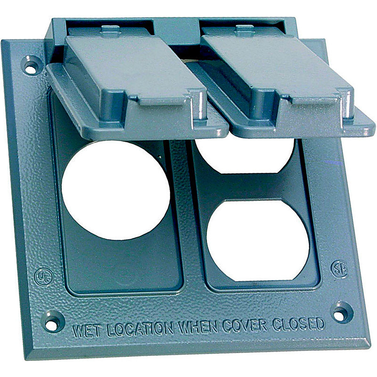 Sigma Electric 14346 Square Metal 2 gang Combo Box Cover For Wet Locations