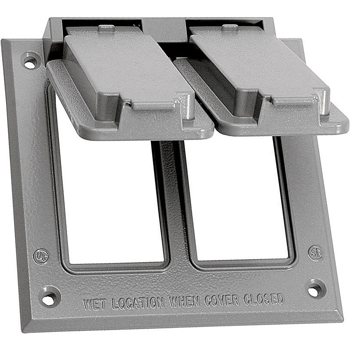 Sigma Electric 14348 Square Metal 2 gang GFCI Cover For Wet Locations
