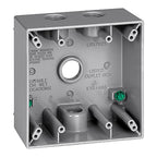 Sigma Electric 14351 4-1/2 in. Square Metallic 2 gang Weatherproof Box Gray