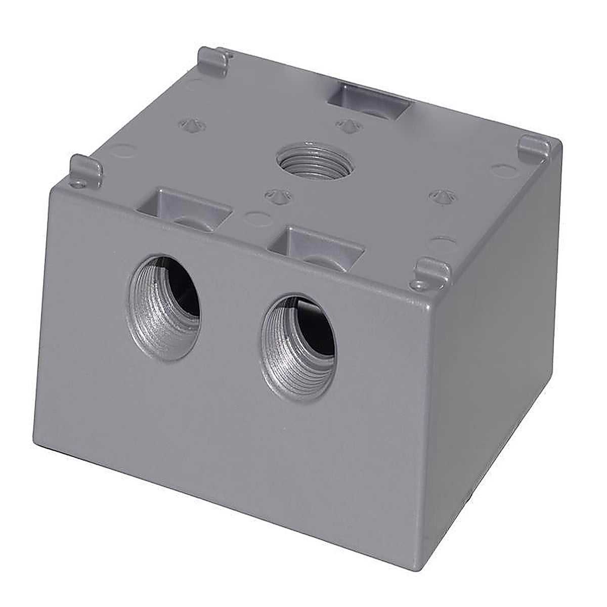 Sigma Electric 14351 4-1/2 in. Square Metallic 2 gang Weatherproof Box Gray