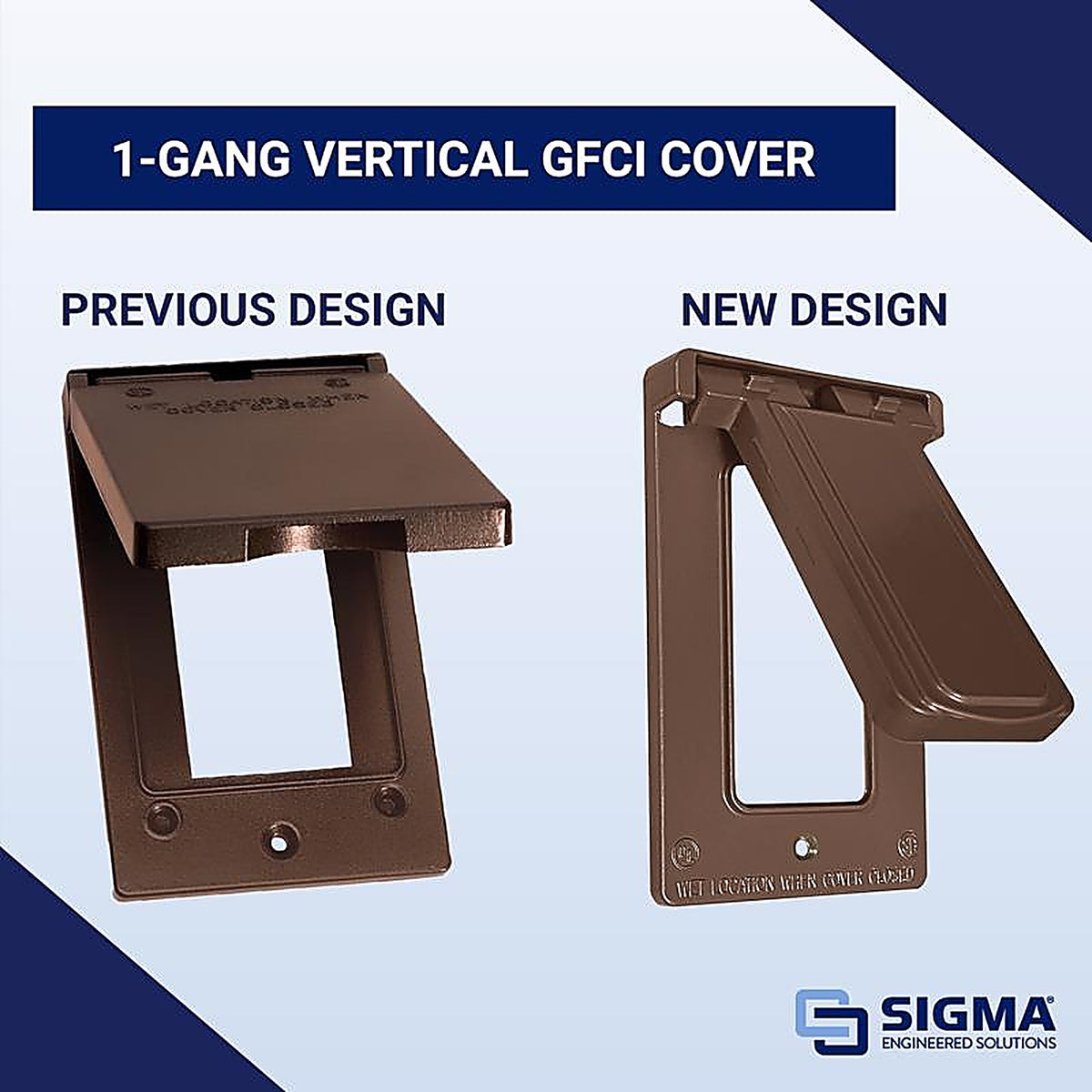 Sigma Electric 14248BR Rectangle Metal 1 gang Vertical GFCI Cover For Wet Locations
