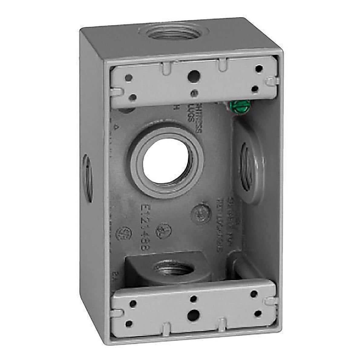 Sigma Electric 14251-5X 4-1/2 in. Rectangle Metallic 1 gang Weatherproof Box Gray
