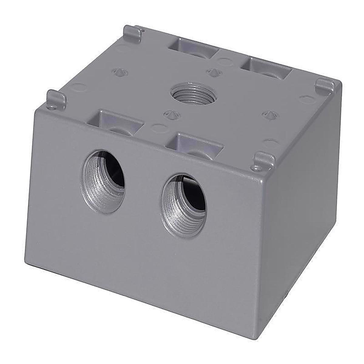 Sigma Electric 14351-5 4-1/2 in. Square Metallic 2 gang Outlet Box Gray
