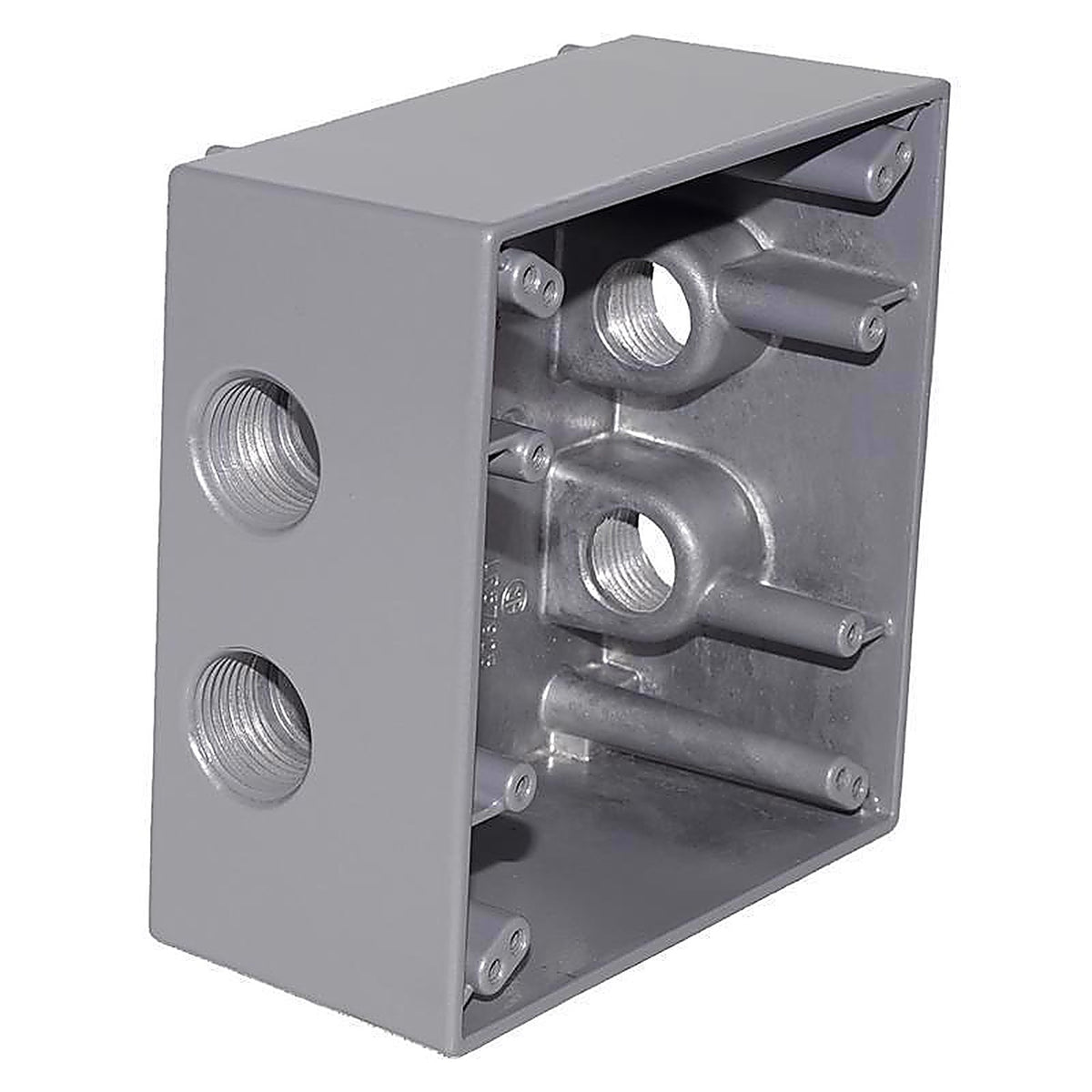 Sigma Electric 14351-5 4-1/2 in. Square Metallic 2 gang Outlet Box Gray