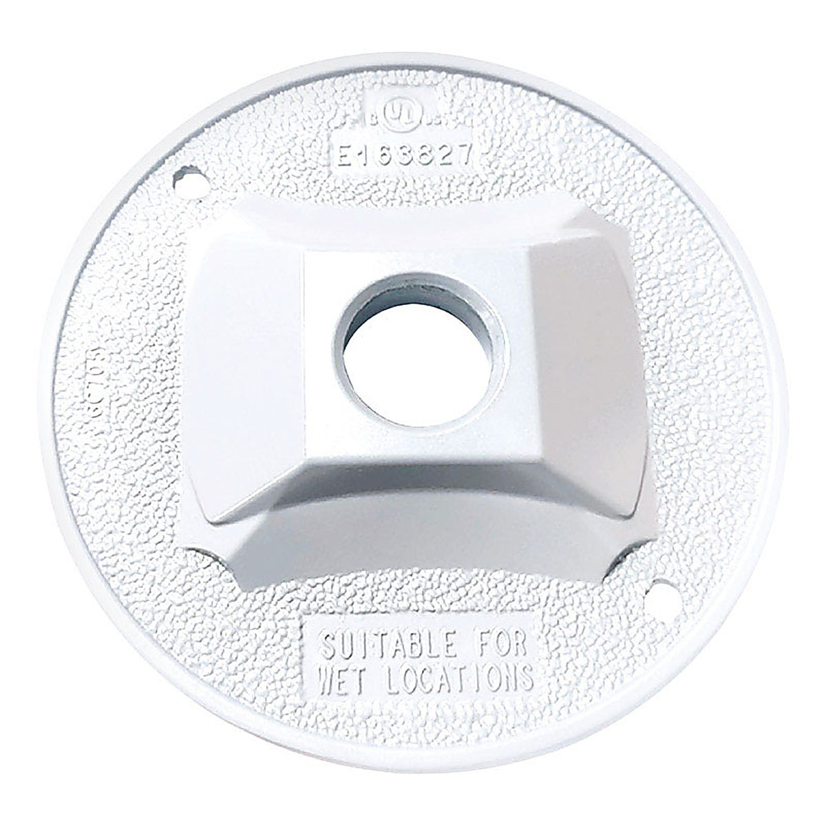 Sigma Electric 14381WH Round Metal Lampholder Cover For Wet Locations