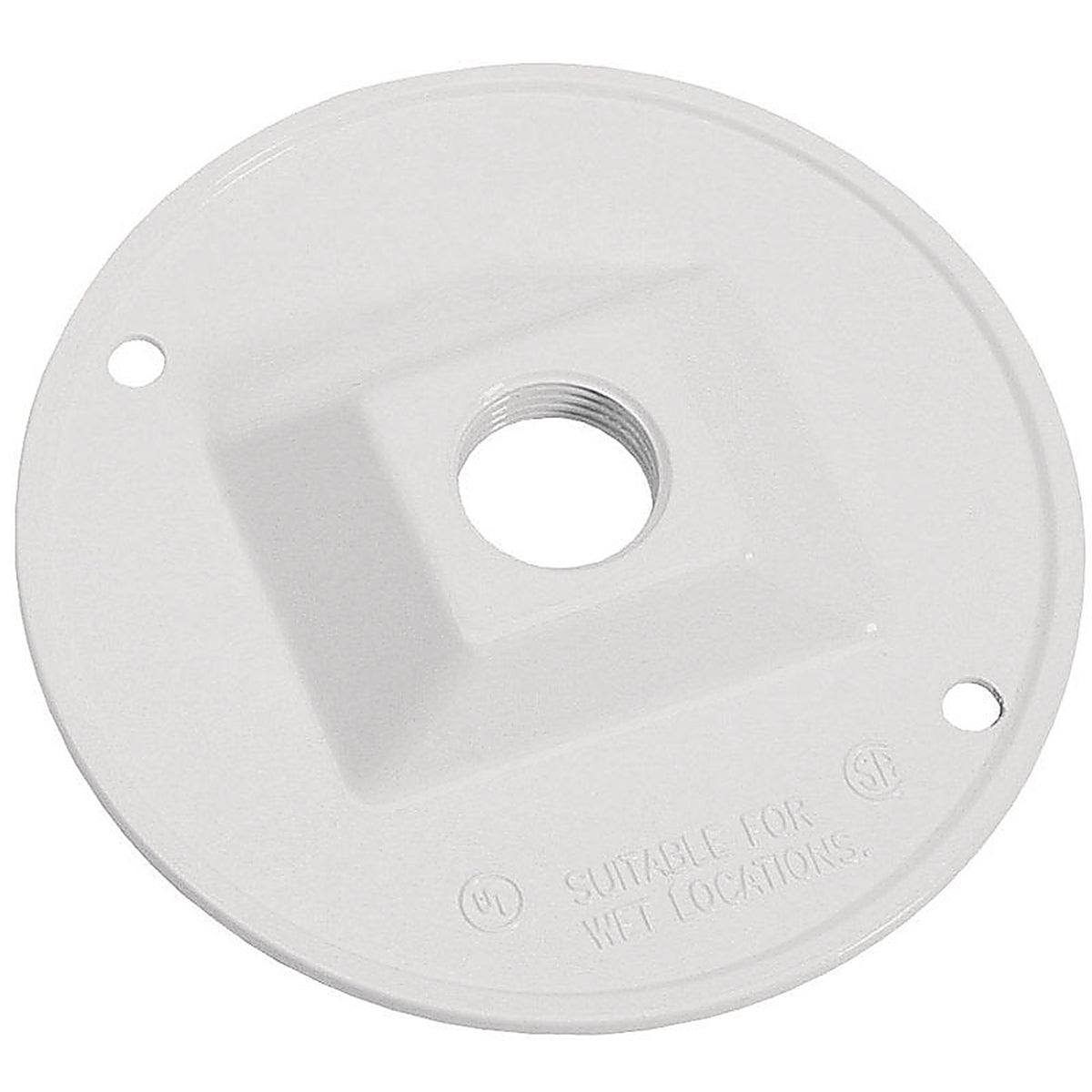 Sigma Electric 14381WH Round Metal Lampholder Cover For Wet Locations