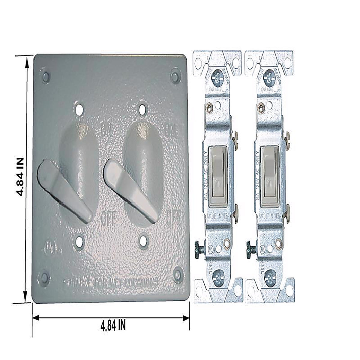 Sigma Electric 14219 Square Metal 2 gang Toggle Switch and Cover For Wet Locations