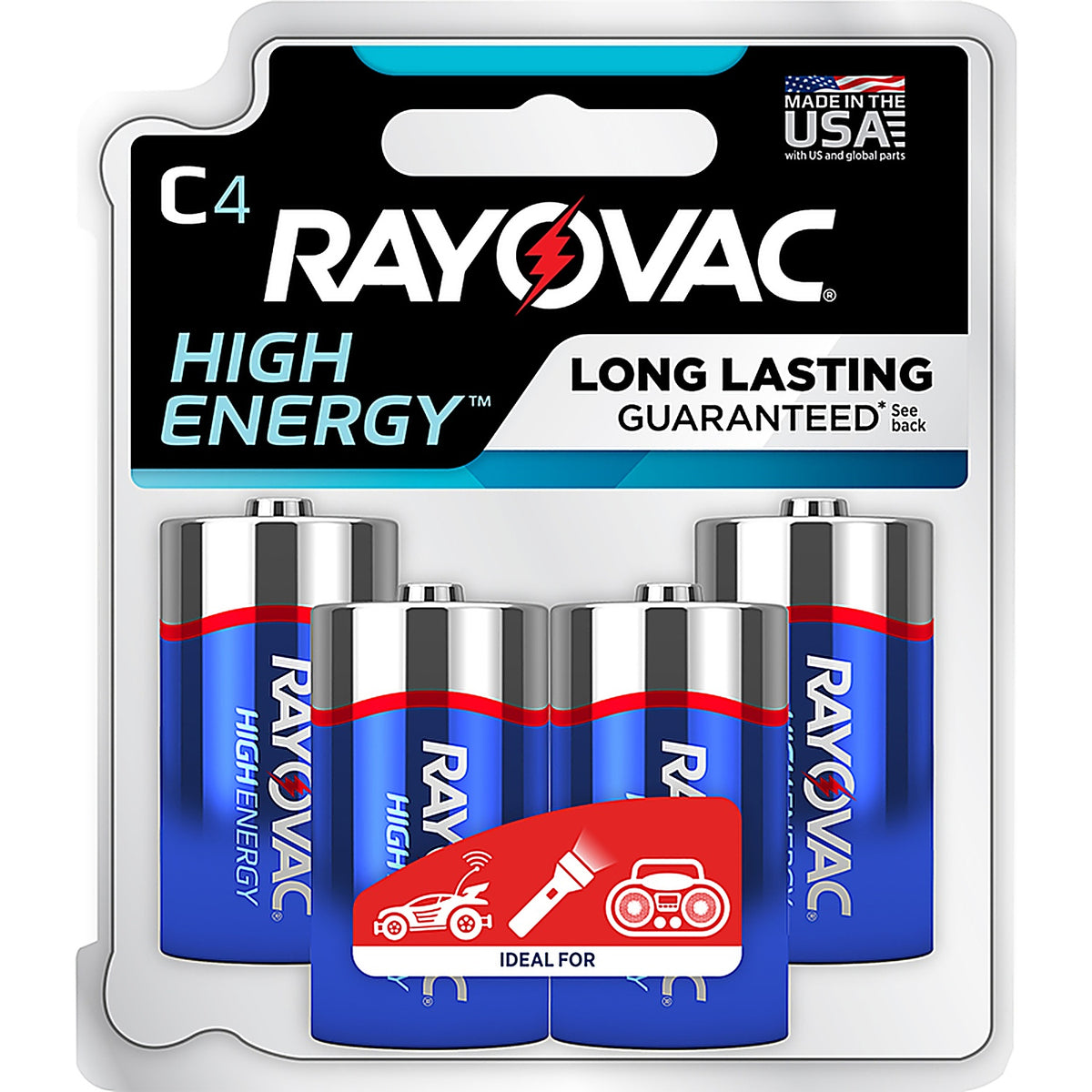 Rayovac 814-4TK High Energy C Alkaline Batteries 4 pk Carded