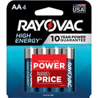 Rayovac 815-4K High Energy AA Alkaline Batteries 4 pk Carded