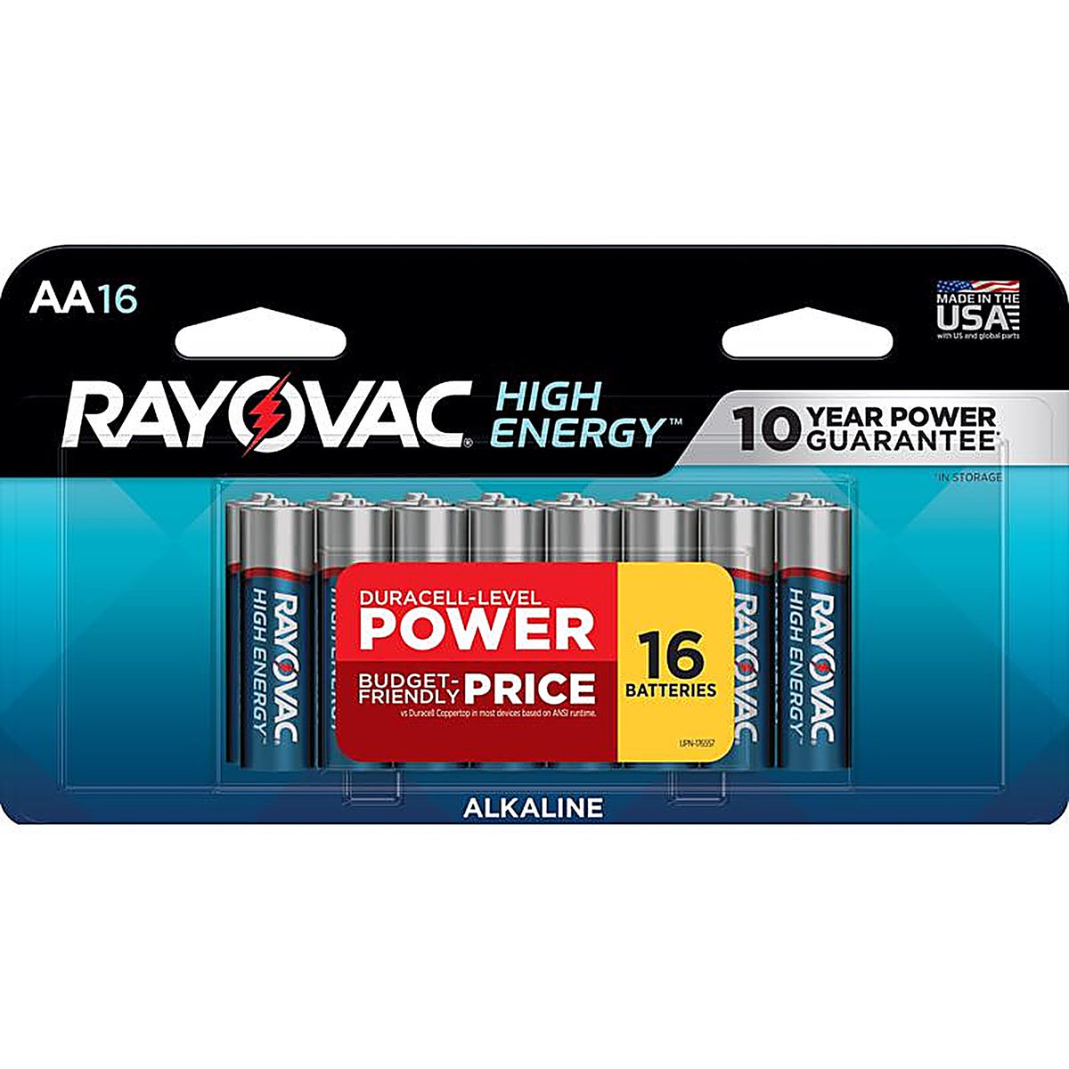 Rayovac 815-16LTK High Energy AA Alkaline Batteries 16 pk Carded