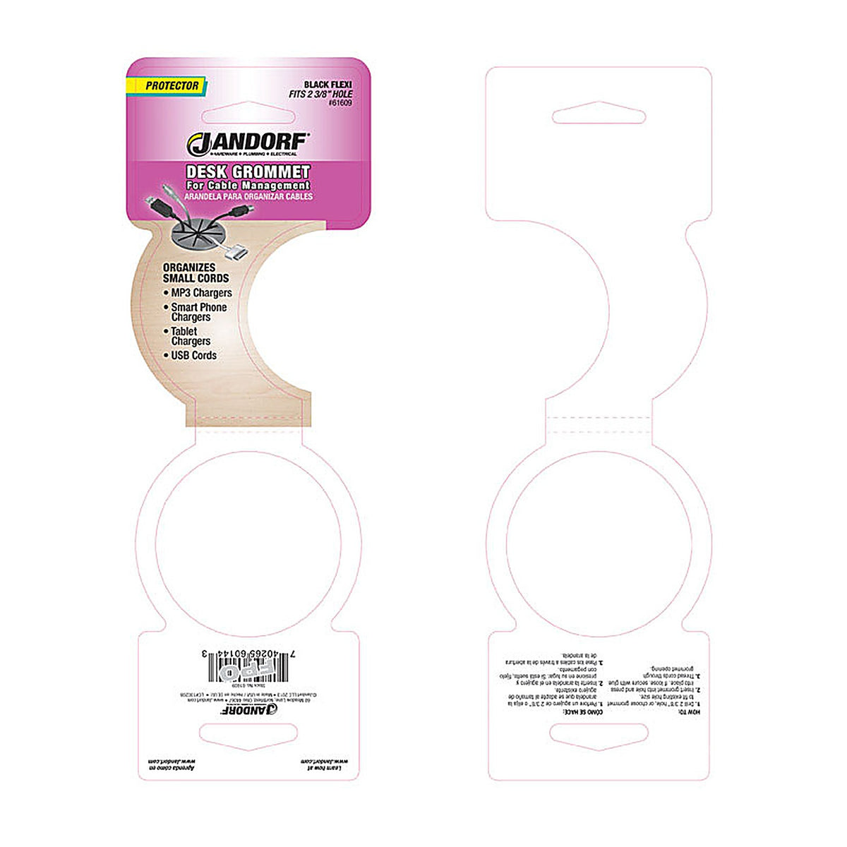 Jandorf 61609 2-3/8 in. Computer Grommet 1/Pack