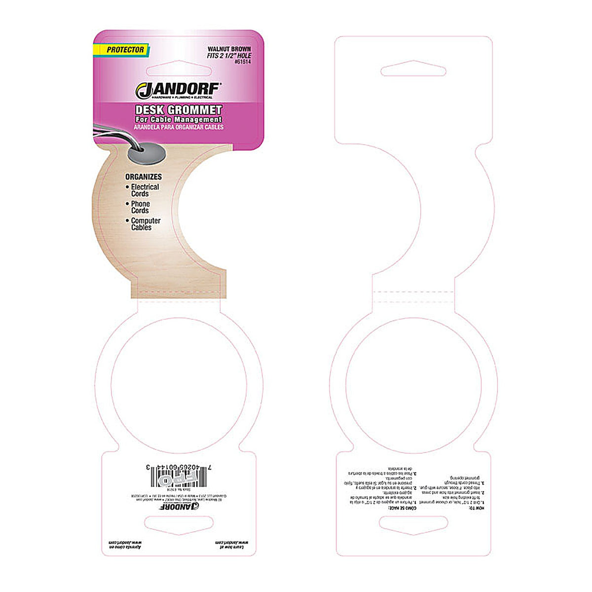Jandorf 61614 2-1/2 in. Computer Grommet 1/Pack