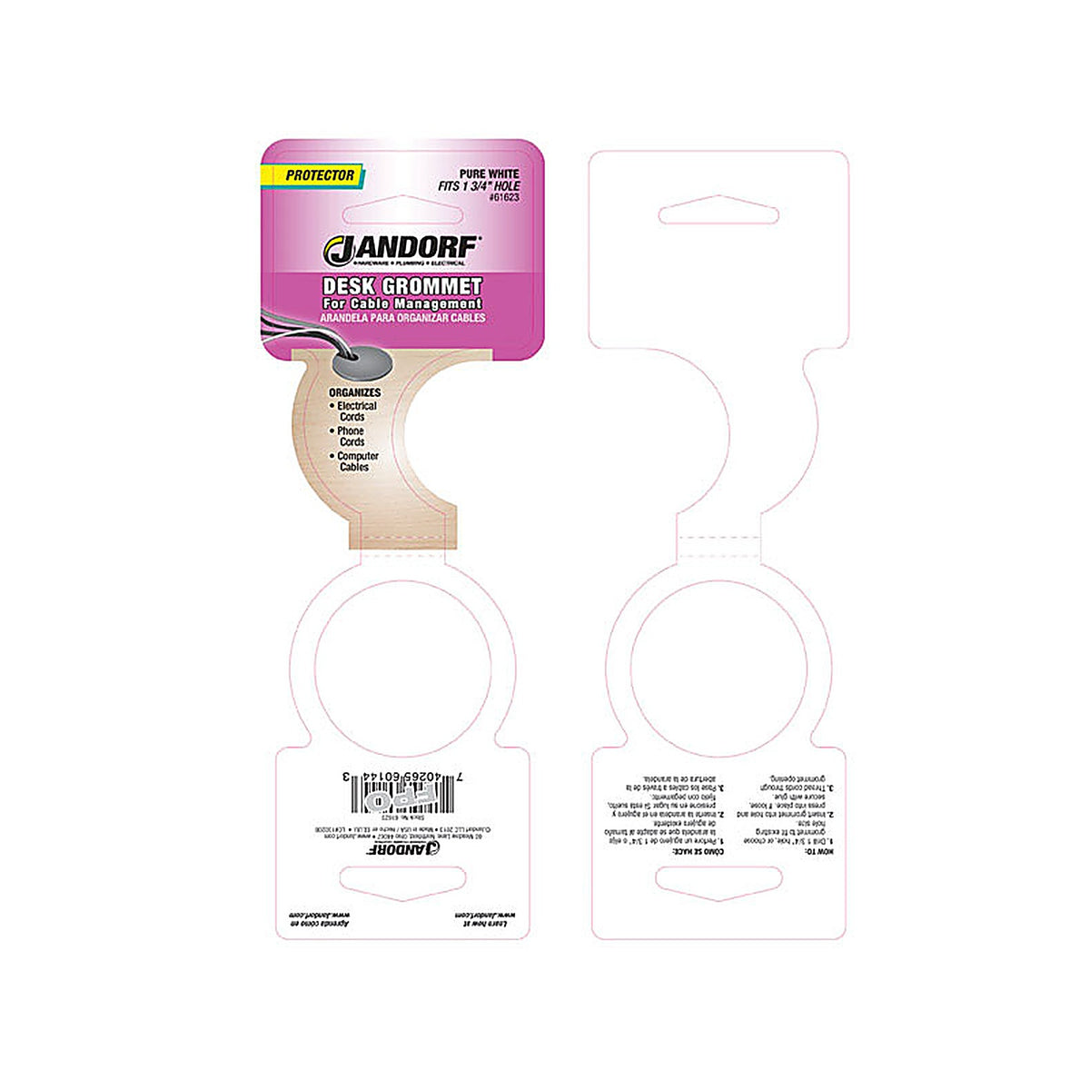 Jandorf 61623 1-3/4 in. Computer Grommet 1/Pack
