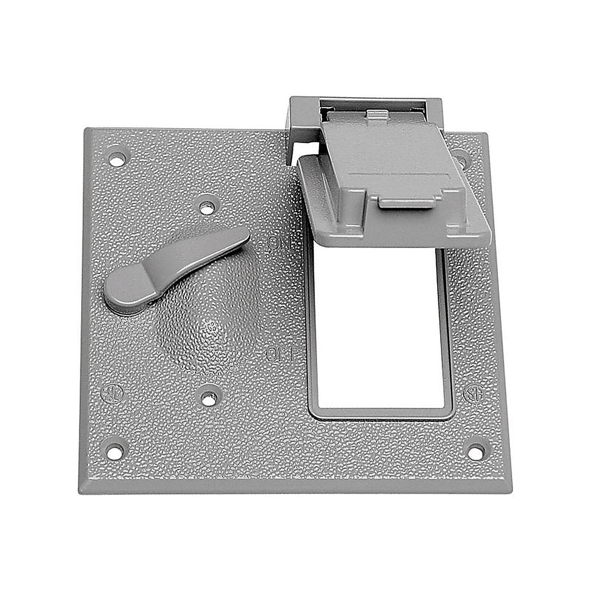 Sigma Electric 14344 Square Metal 2 gang Combo Box Cover For Wet Locations