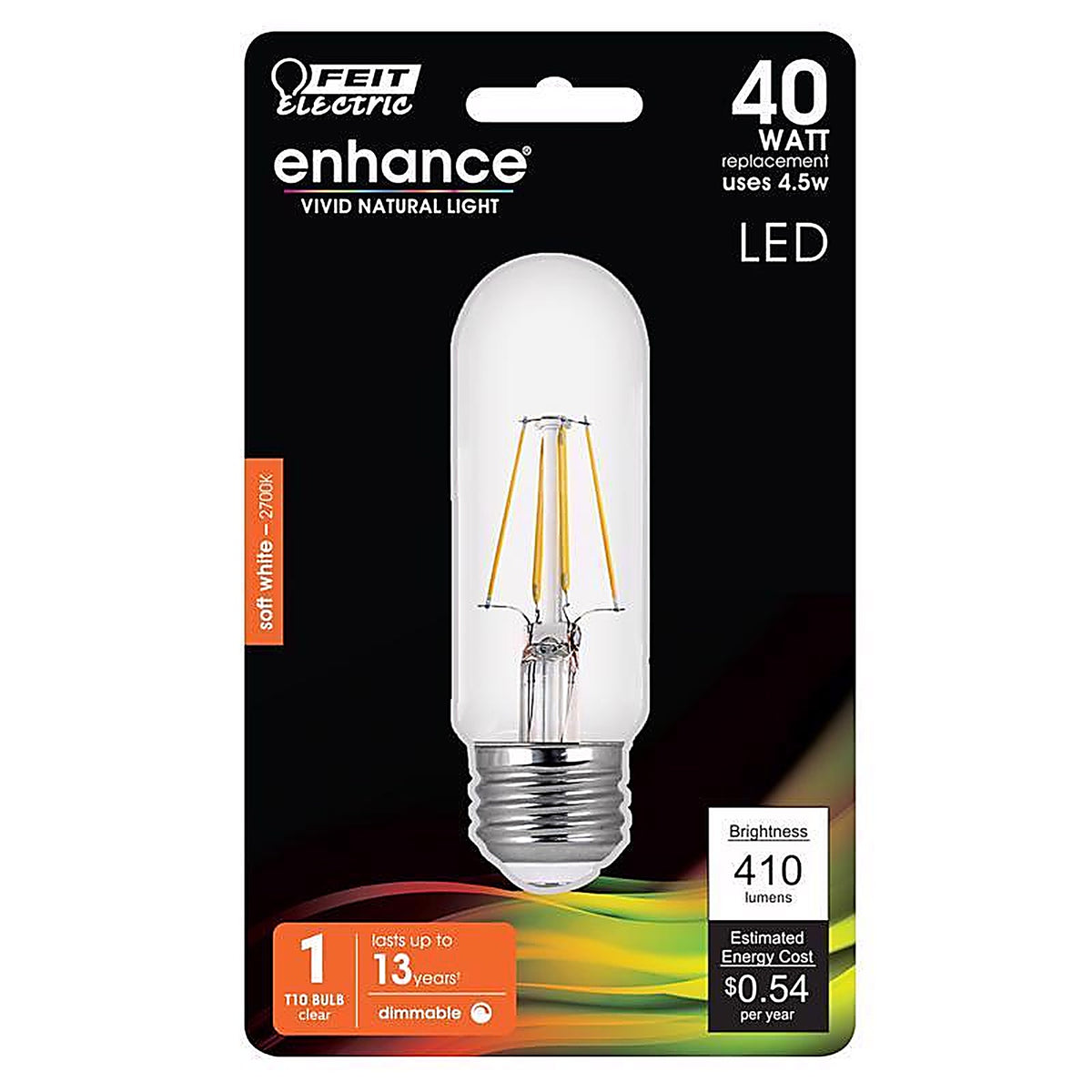 Feit Electric BPT1040927CARP T10 E26 (Medium) Filament LED Bulb Warm White 40 W 1 pk