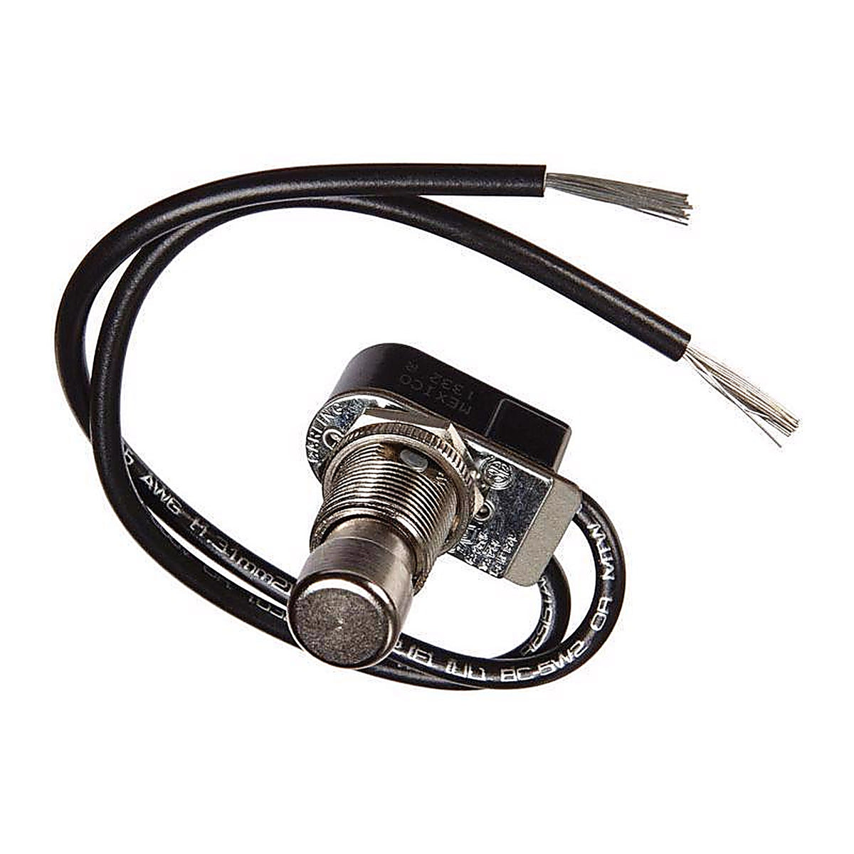 Jandorf 61036 10 amps Single Pole Push Button Appliance Switch Black/Silver 1/Pack