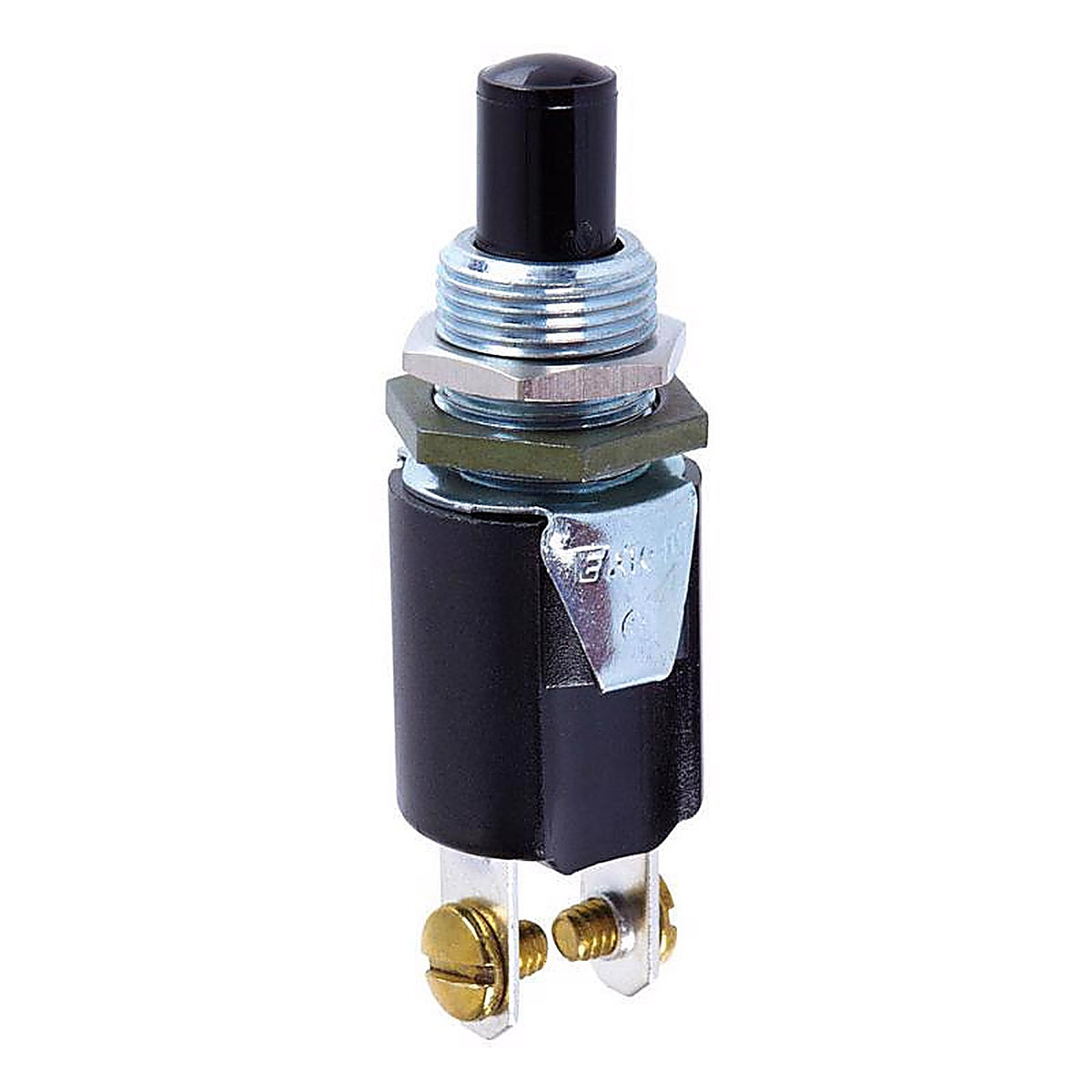 Jandorf 61001 0.25 amps Single Pole Momentary/Normally Off Appliance Switch Black/Silver 1/Pack