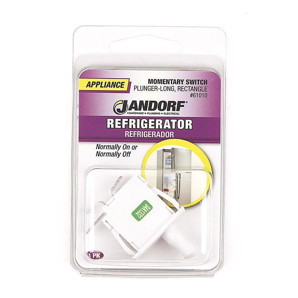 Jandorf - 61010 - 12 Amps Momentary Appliance Switch White 1 Pack