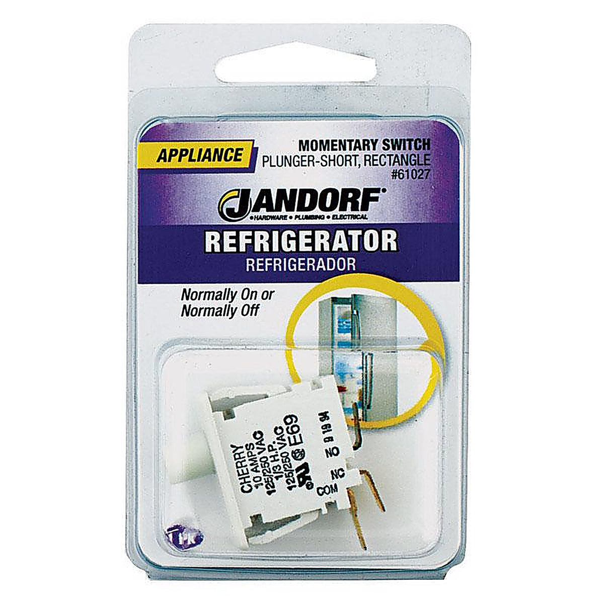 Jandorf - 61027 - 16 Amps Momentary Appliance Switch White 1 Pack