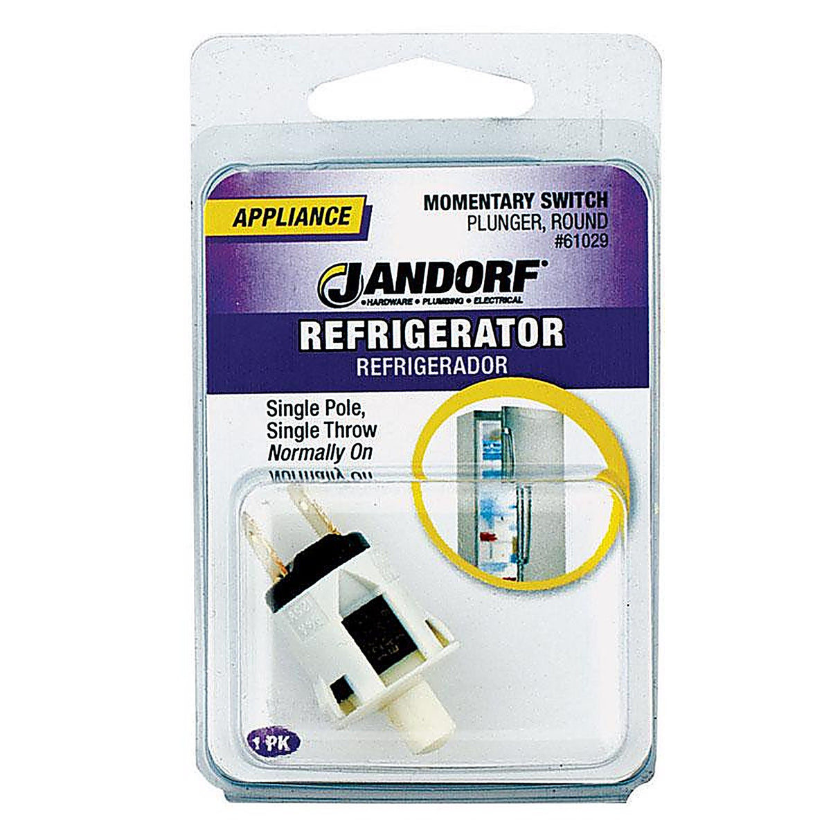 Jandorf - 61029 - 1 Amps Single Pole Momentary Appliance Switch White 1 Pack