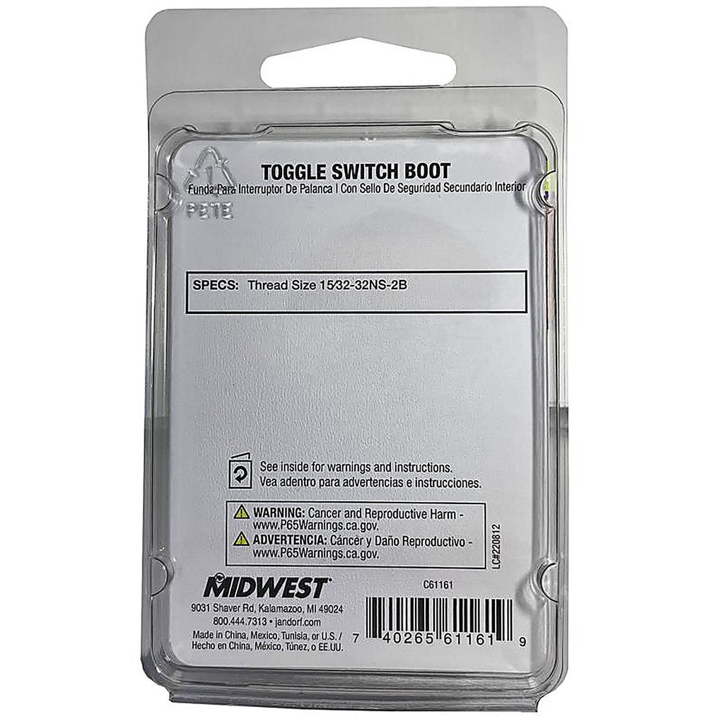 Jandorf 61161 Toggle Switch Half Boot Black 1/Pack