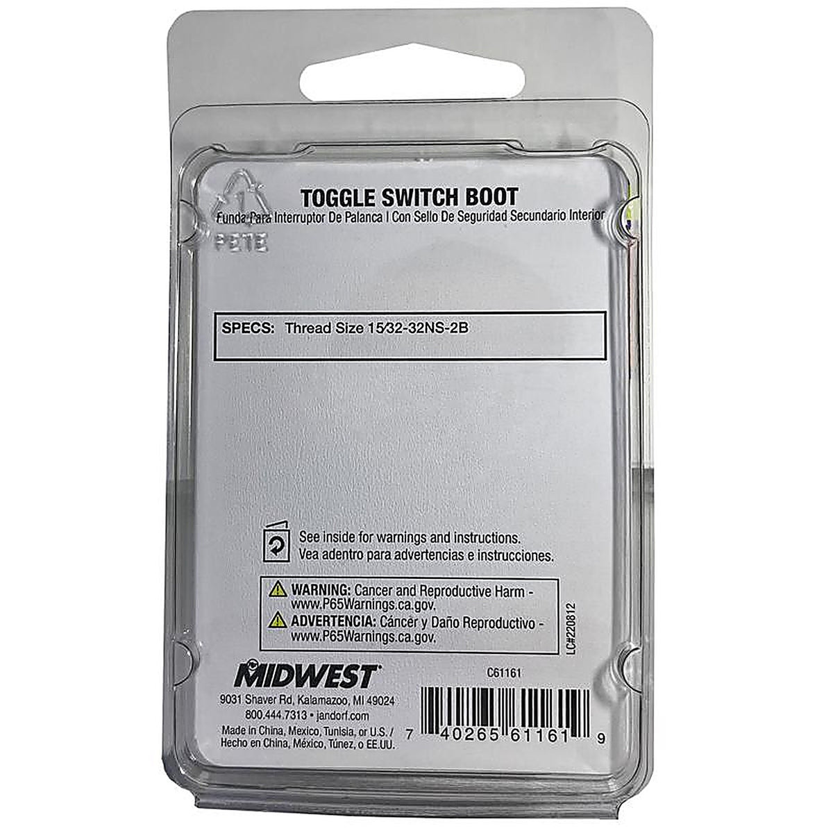 Jandorf 61161 Toggle Switch Half Boot Black 1/Pack