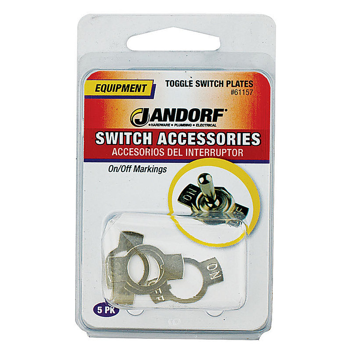 Jandorf - 61157 - Gray Aluminum Toggle Switch Plate 5 Pack