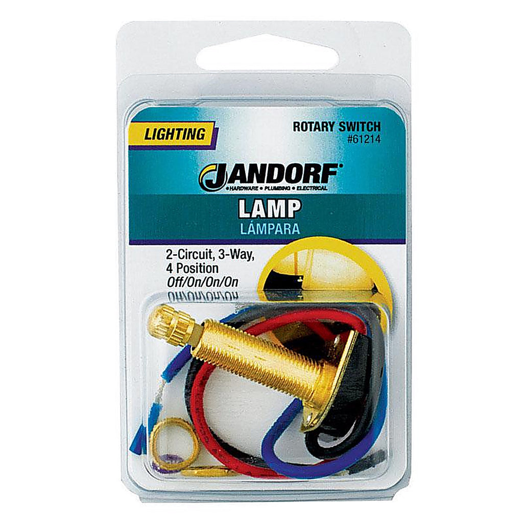 Jandorf - 61214 - 6 Amps Single Pole or 3-Way Rotary Appliance Switch Brass 1 Pack