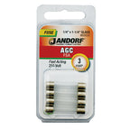 Jandorf 60630 AGC 3 amps Fast Acting Fuse 4/Pack