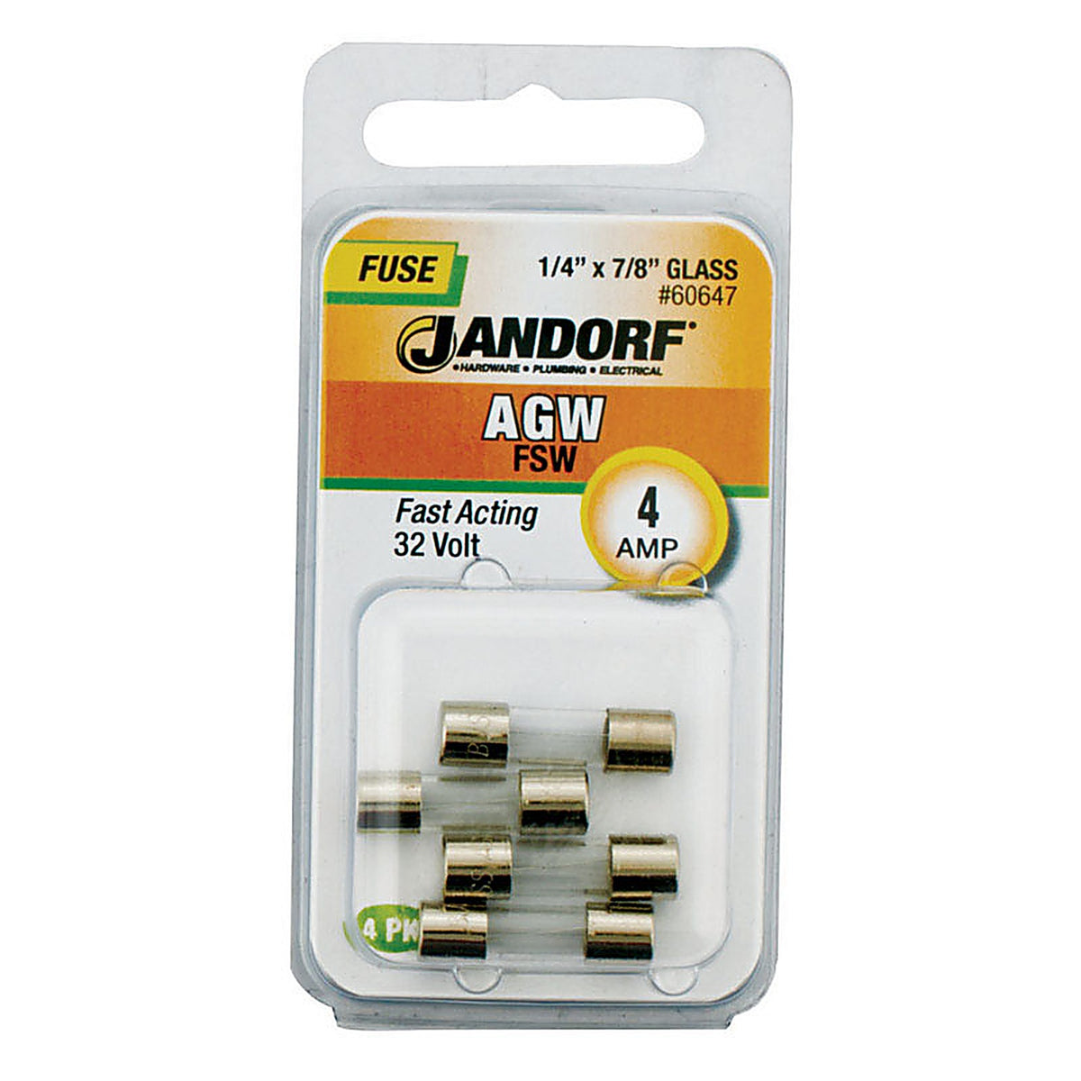 Jandorf - 60647 - Agw 4 Amps Fast Acting Fuse 4 Pack