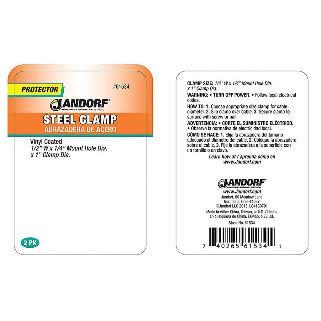 Jandorf 61534 1 in. Dia. Steel Clamp 2/Pack