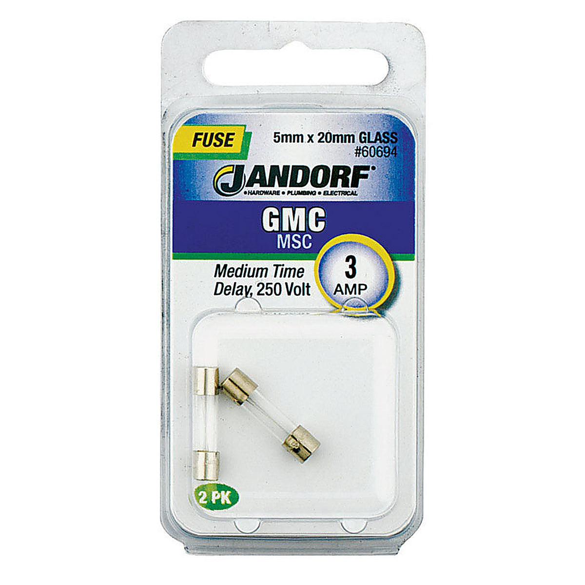 Jandorf 60694 GMC 3 amps Medium Time Delay Fuse 2/Pack