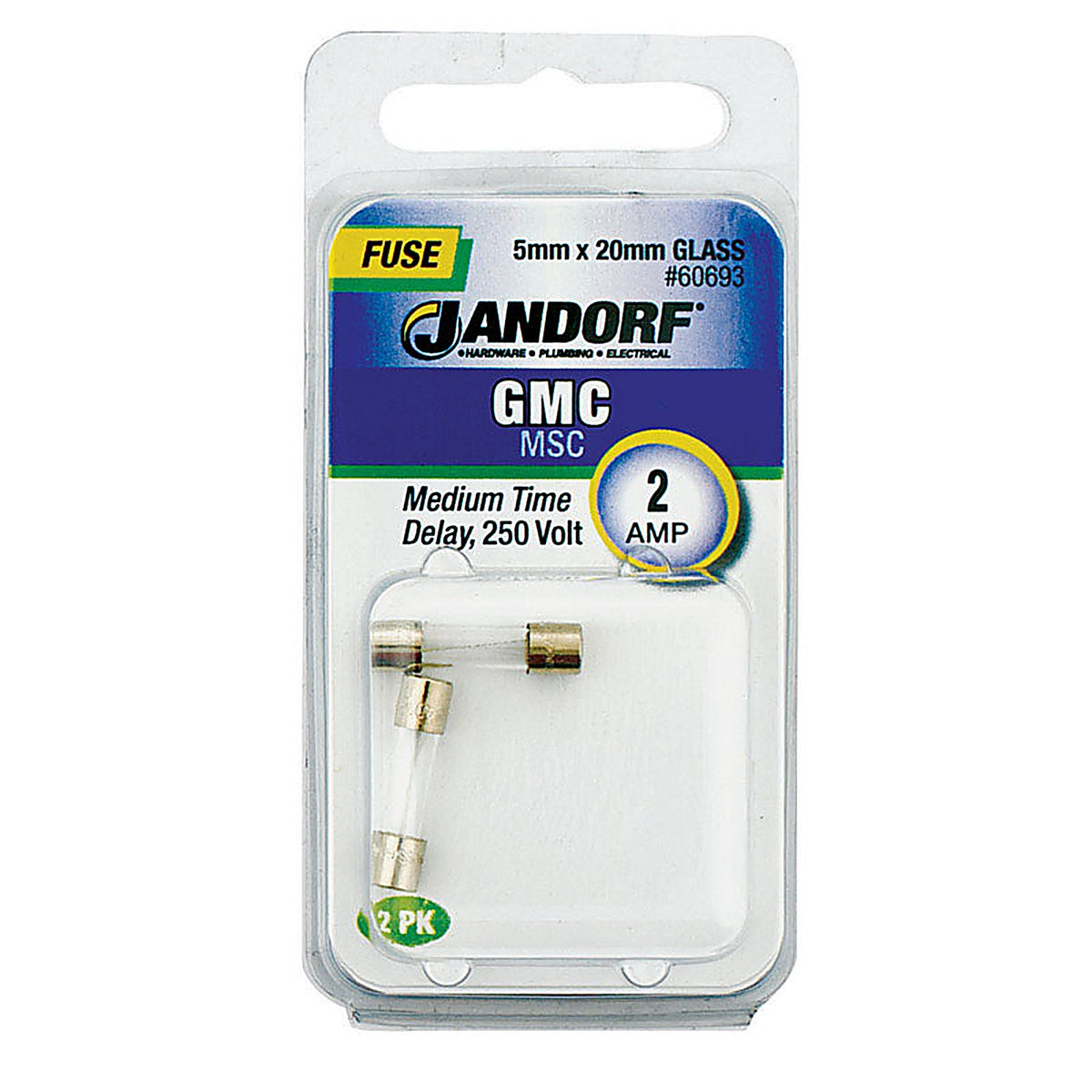 Jandorf 60693 GMC 2 amps Medium Time Delay Fuse 2/Pack