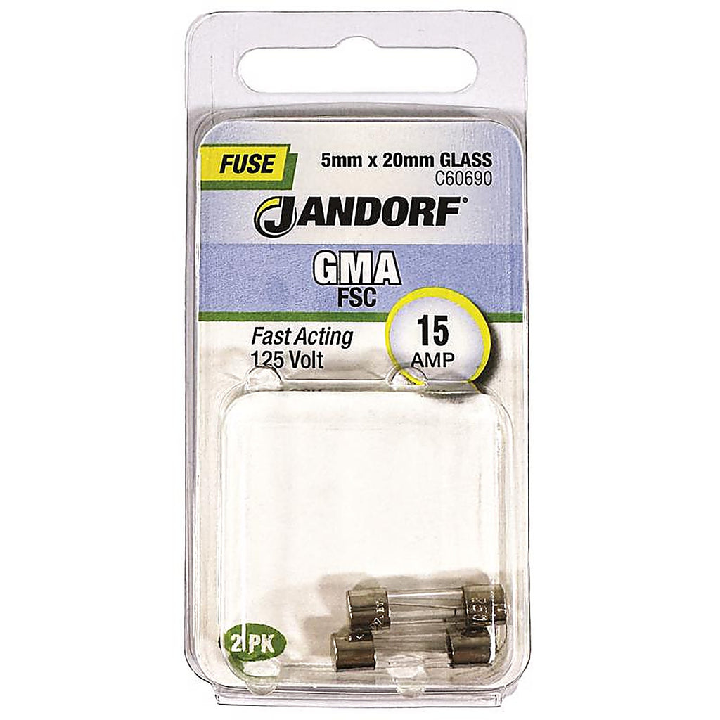 Jandorf 60690 GMA 15 amps Fast Acting Fuse 2/Pack