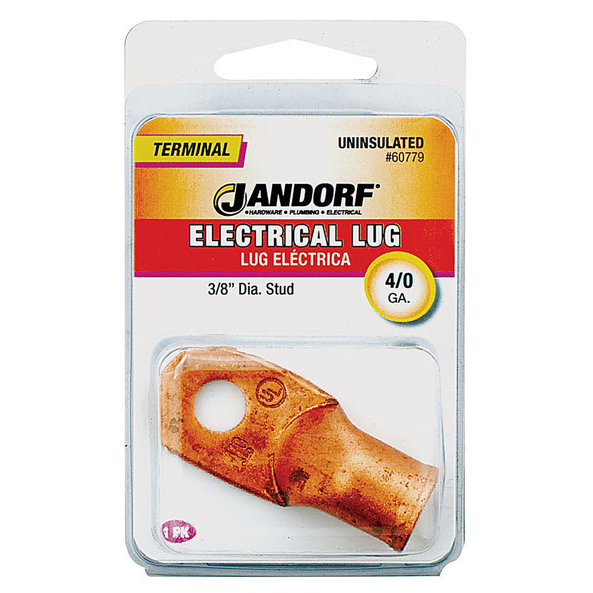 Jandorf 60779 4/0 Ga. Uninsulated Wire Electrical Lug Copper 1/Pack
