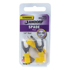Jandorf 60847 12-10 Ga. Insulated Wire Terminal Spade Yellow 5/Pack