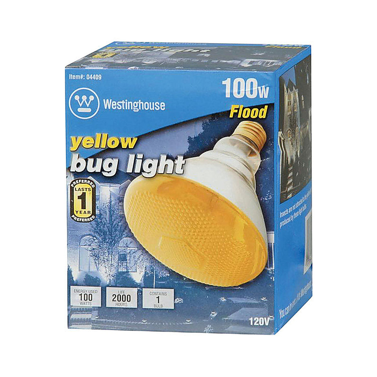 Westinghouse - 0440900 - Bug Light 100 W E26 Floodlight Incandescent Bulb E26 (Medium) Yellow 1 Pack