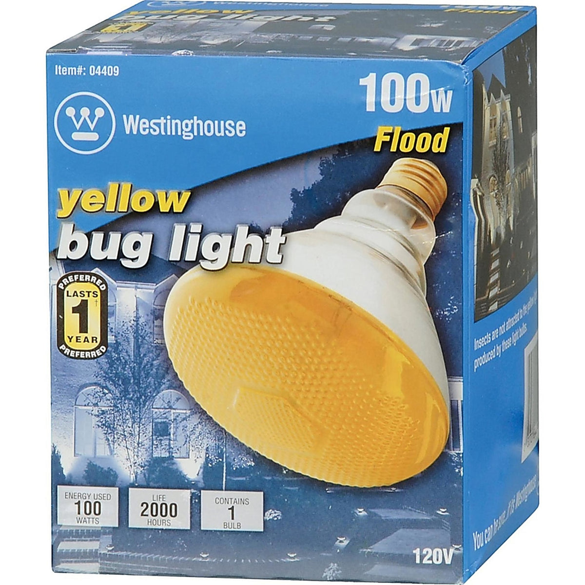 Westinghouse - 0440900 - Bug Light 100 W E26 Floodlight Incandescent Bulb E26 (Medium) Yellow 1 Pack