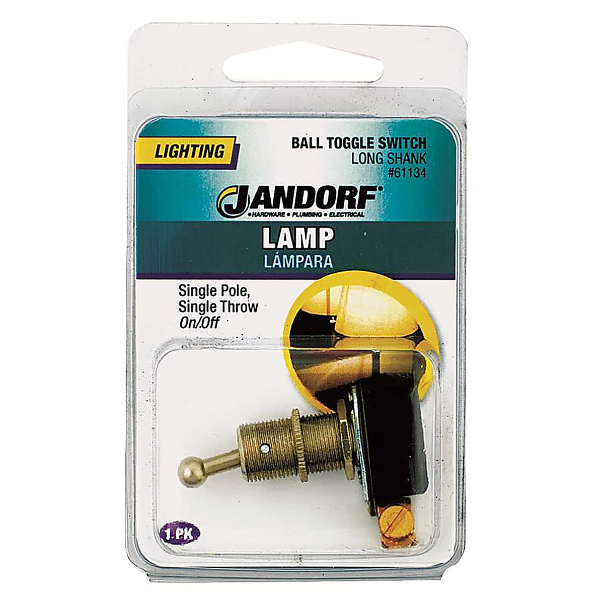 Jandorf - 61134 - 6 Amps Single Pole Ball Toggle Appliance Switch Black/Silver 1 Pack