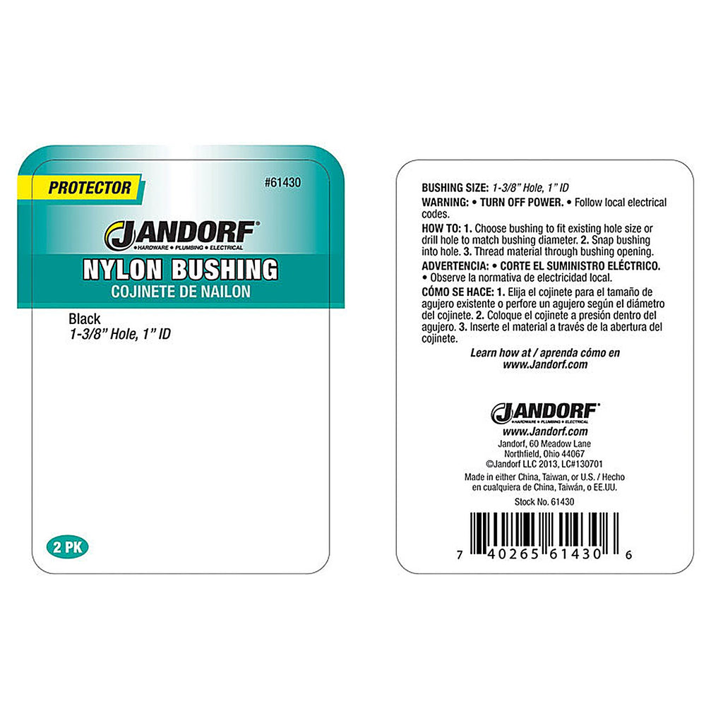 Jandorf 61430 1-3/8 in. Nylon Bushing 2/Pack
