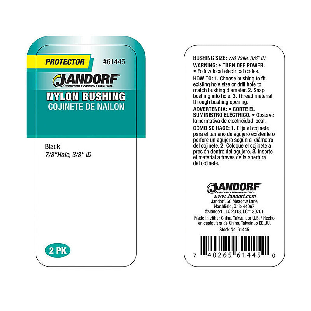 Jandorf - 61445 - 7/8 In. Nylon Bushing 2 Pack