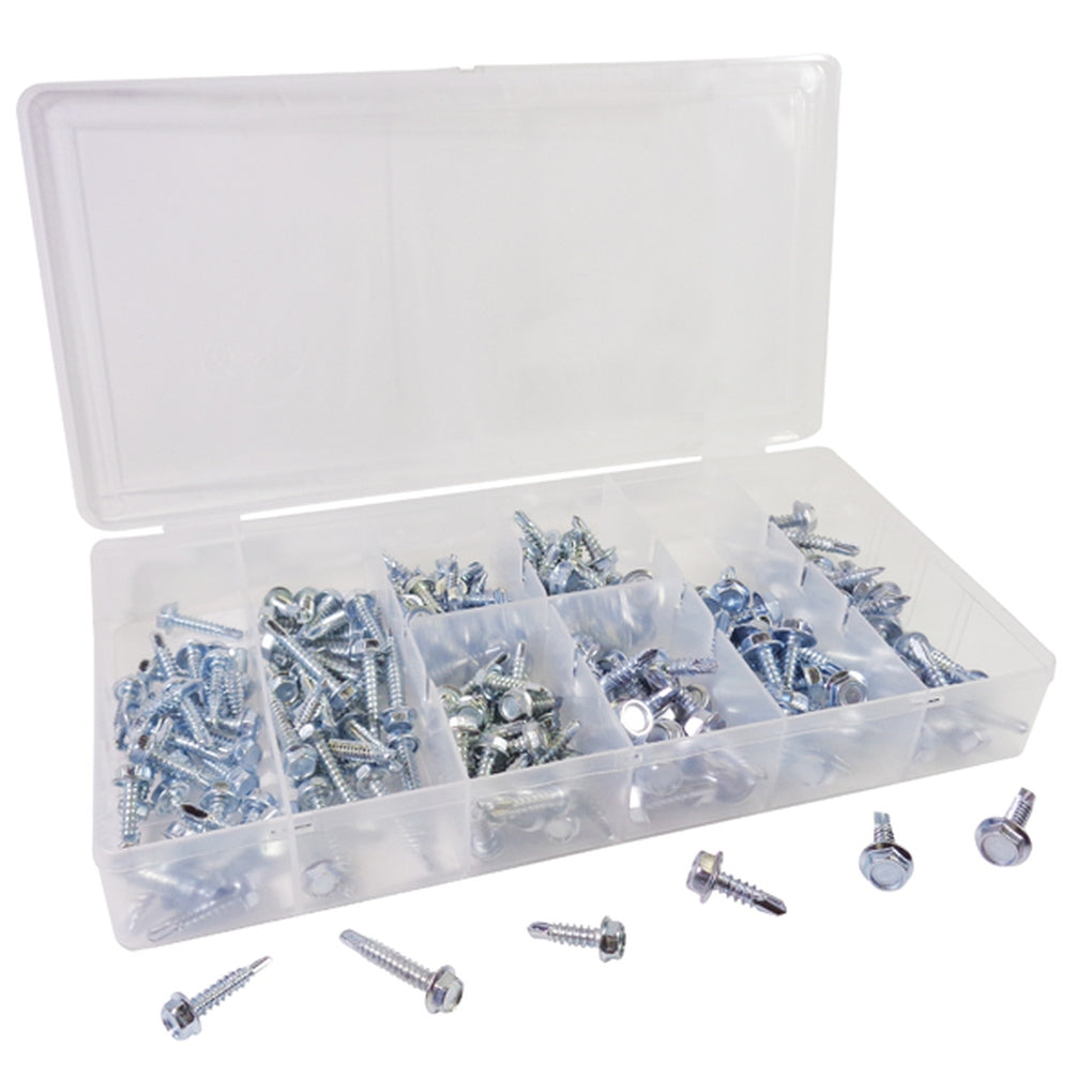 ATD 349 200 Pc. Hex Washer Head Self-Drilling Screw Assortment