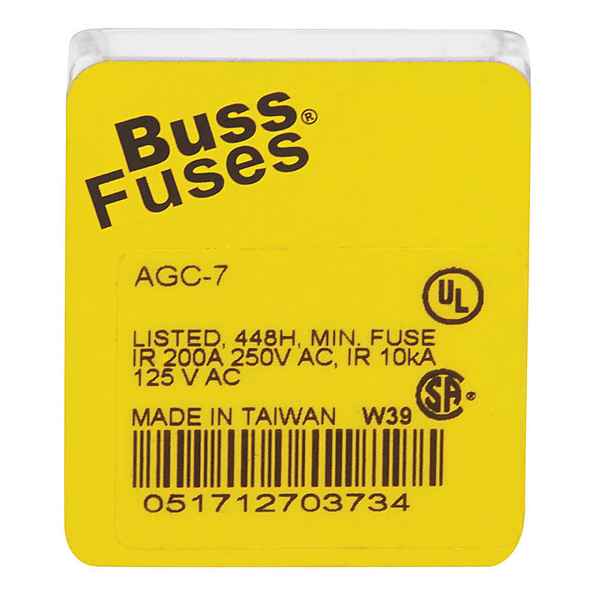 Bussmann - AGC-7-R - 7 Amps Fast Acting Glass Fuse 5 Pack