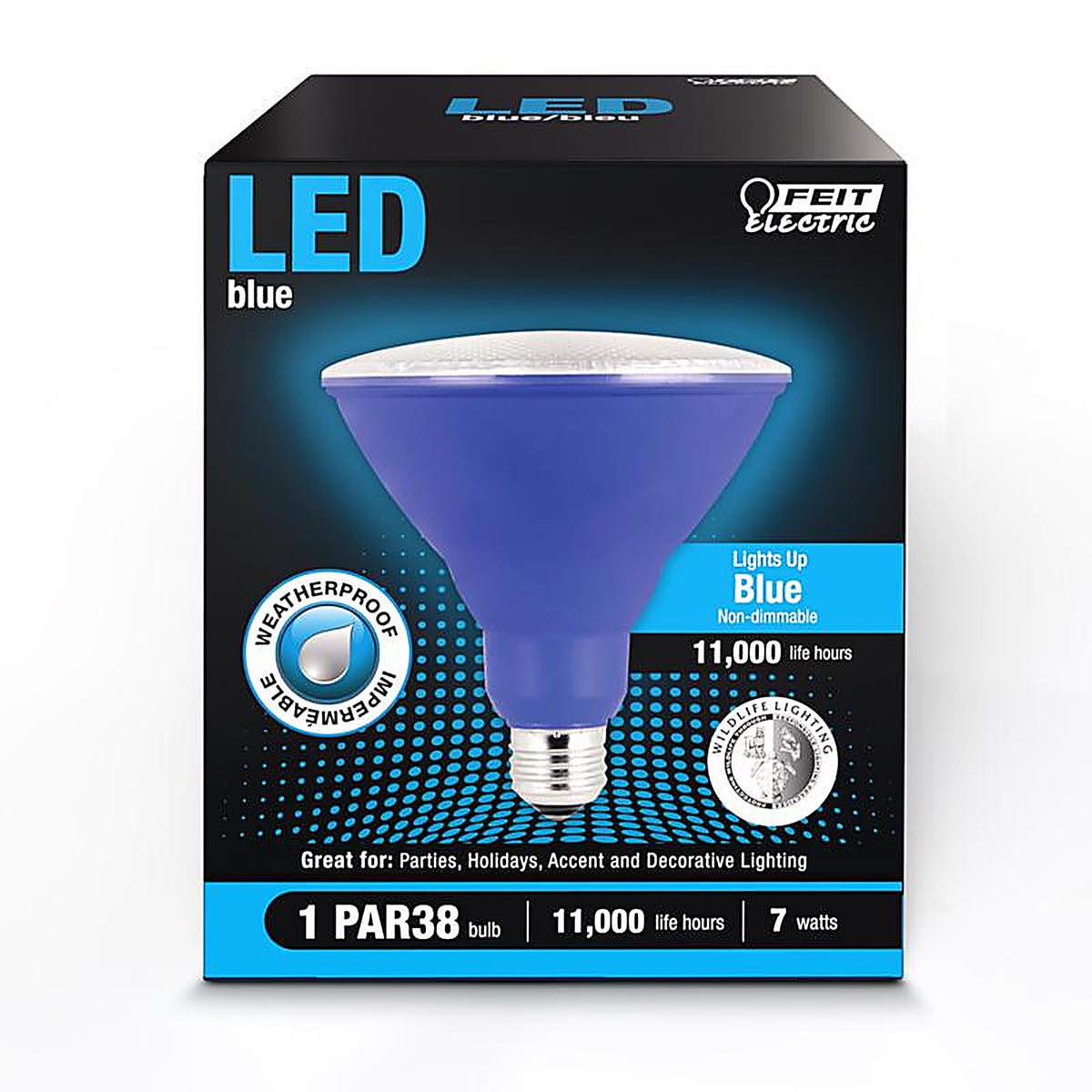 Feit Electric PAR38B10KLEDBX PAR38 E26 (Medium) LED Bulb Blue 40 W 1 pk