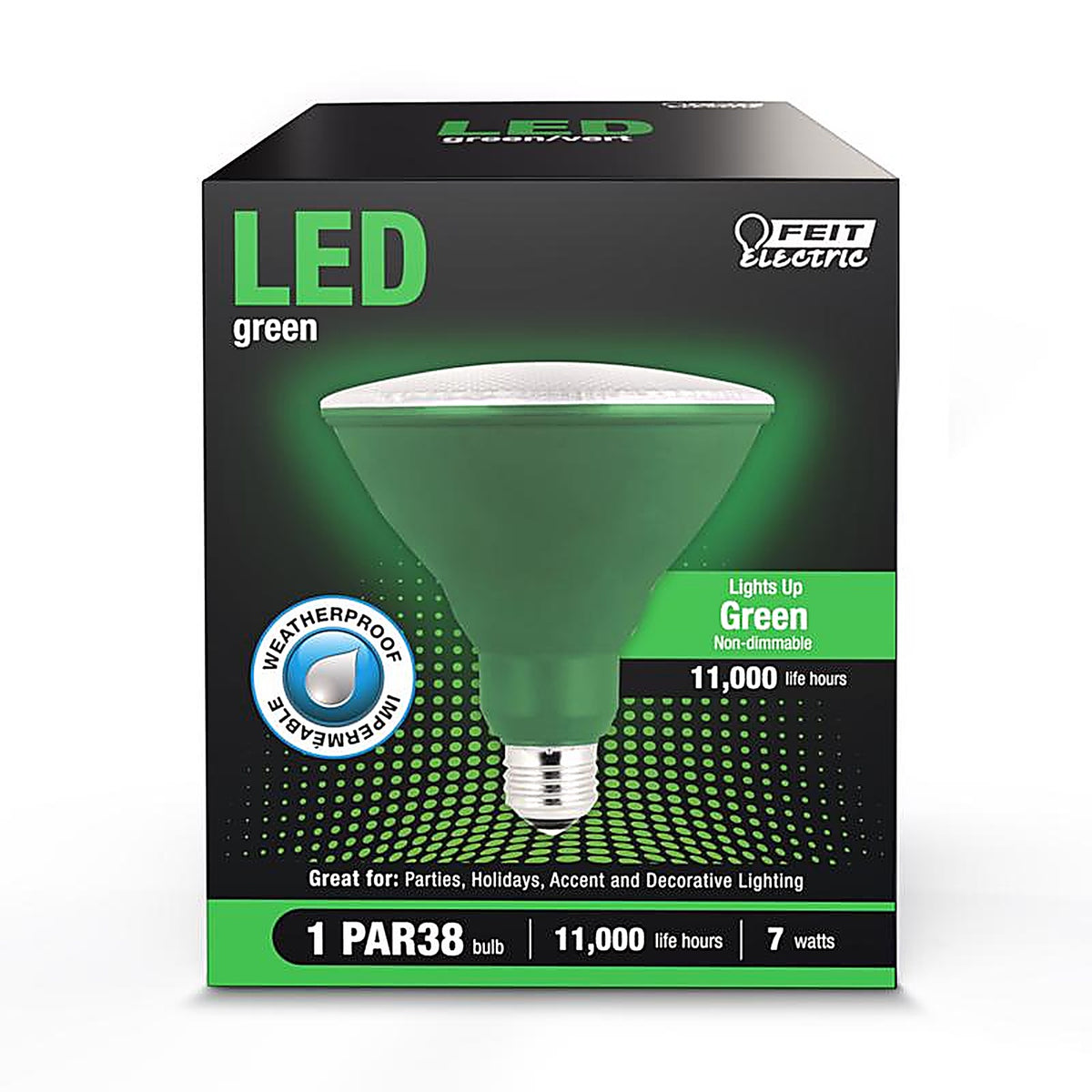 Feit Electric PAR38G10KLED/BX PAR38 E26 (Medium) LED Bulb Green 120 W 1 pk