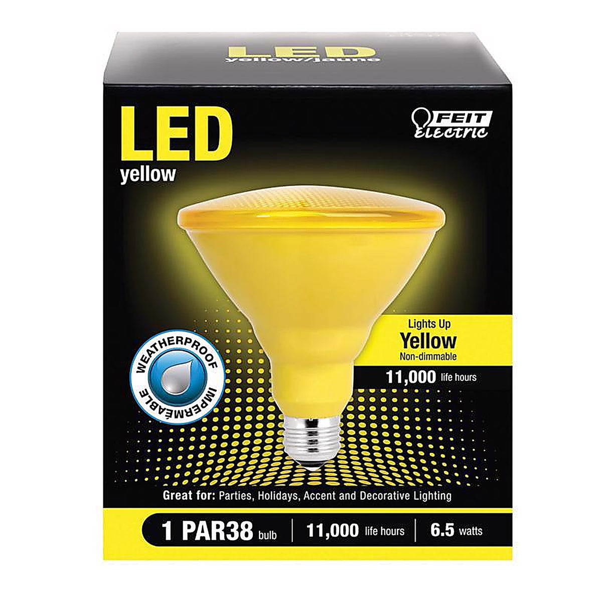 Feit Electric PAR38/Y10KLEDBX PAR38 E26 (Medium) LED Bulb Yellow 90 W 1 pk