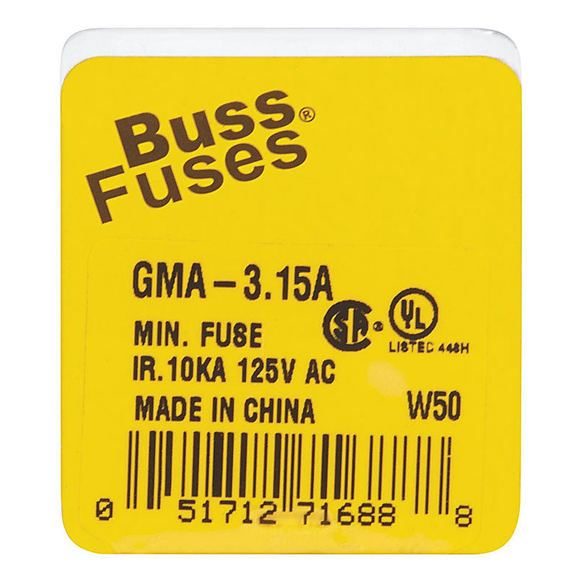 Bussmann GMA-3.15-R 3.15 amps Fast Acting Glass Fuse 5/Pack